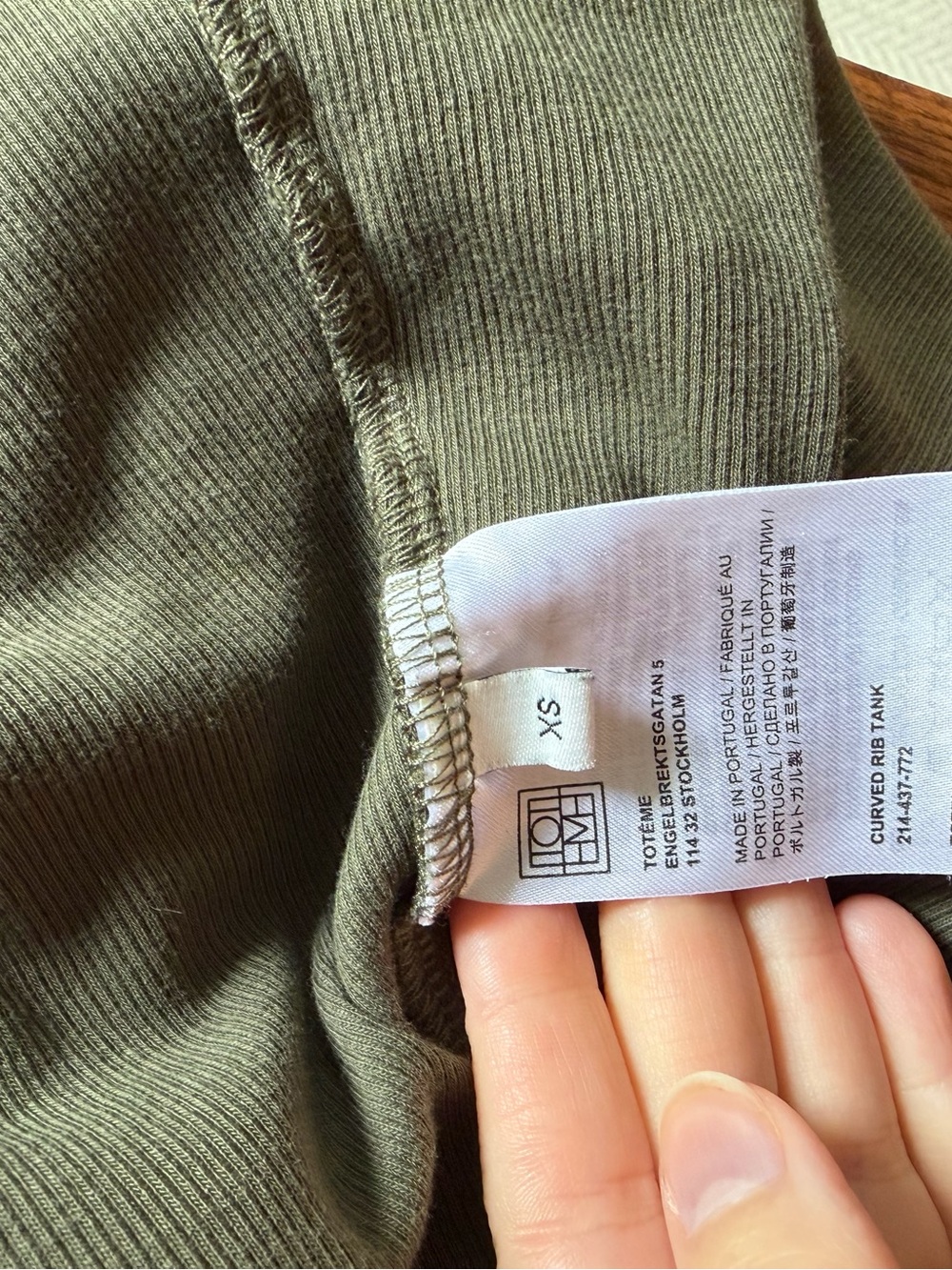 Toteme Olive Green Ribbed Tank - Picture 4 of 4